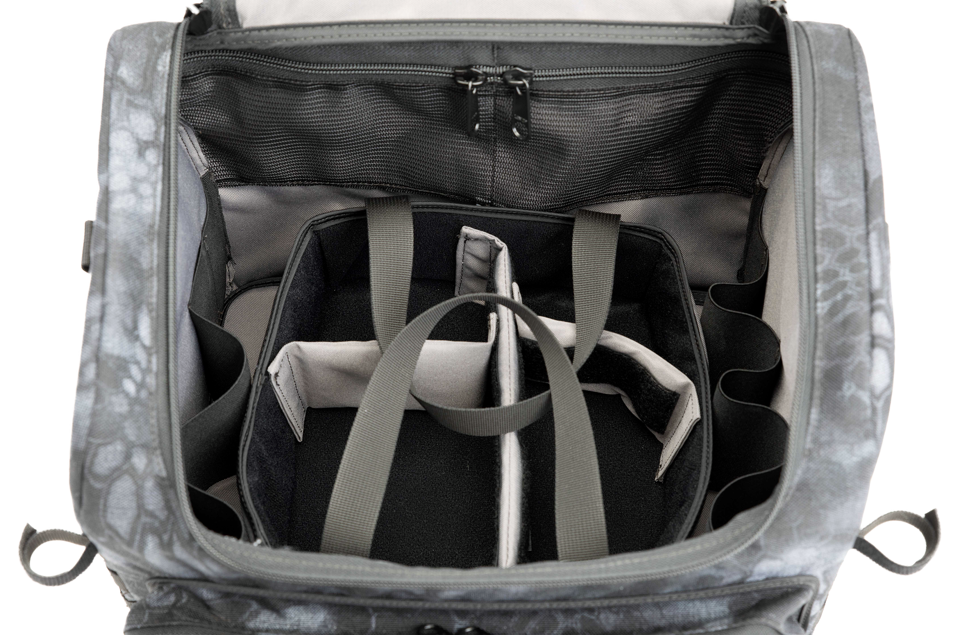 Four on the Floor Organizer for S3 Range Cart System displayed empty inside range bag