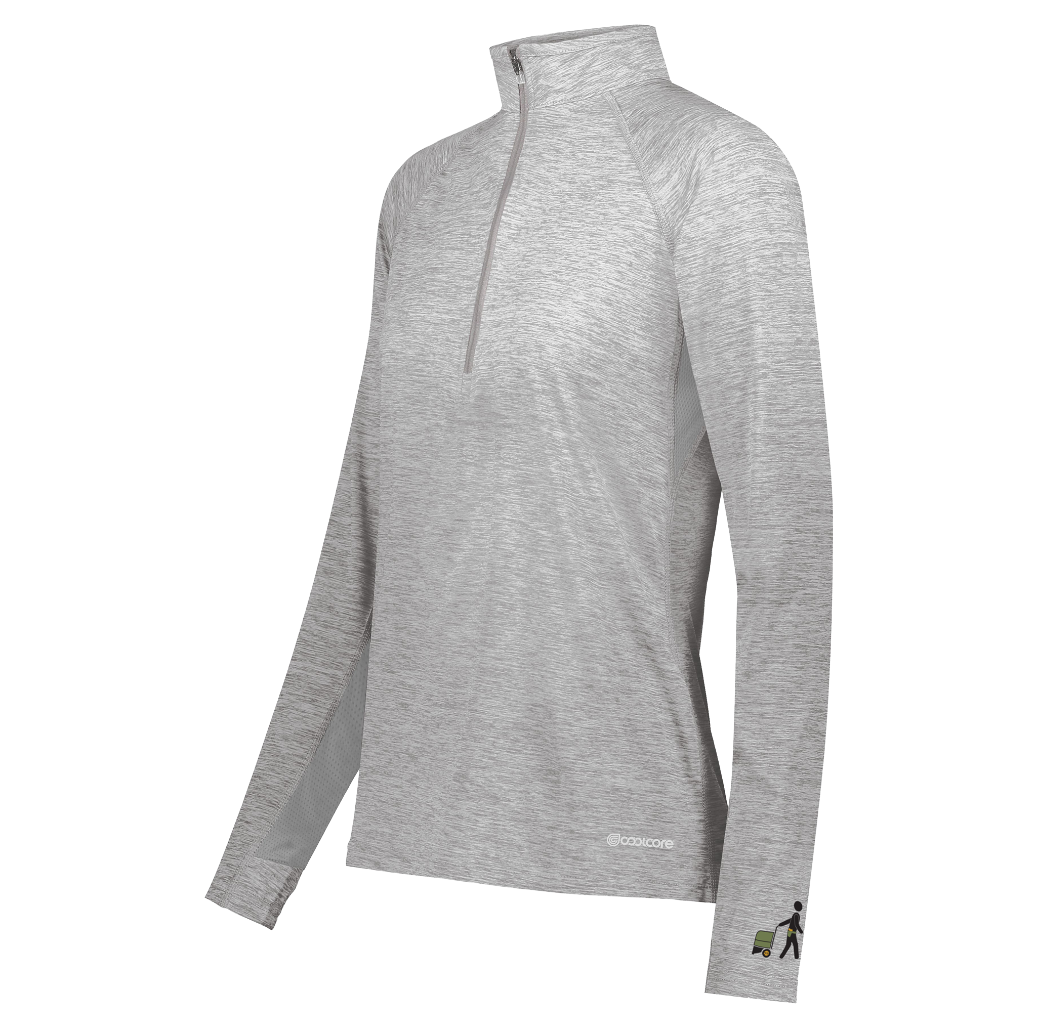 Women's 1/2 Zip Pullover in gray, front view