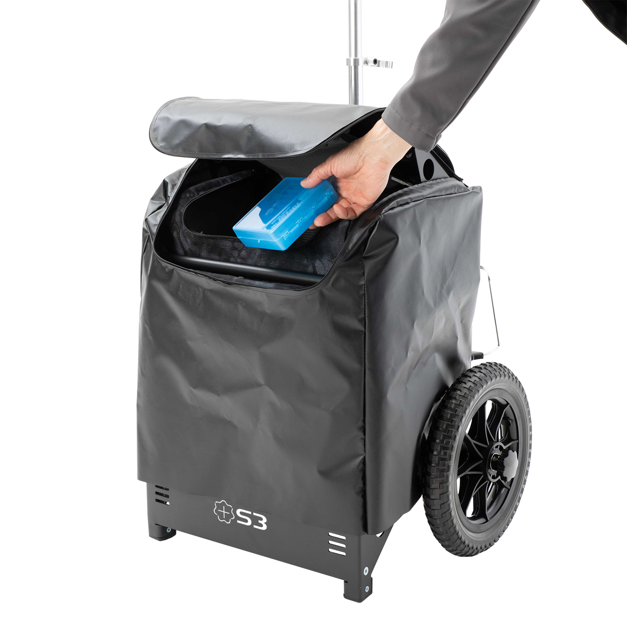 Protective Rain Cover shown in use