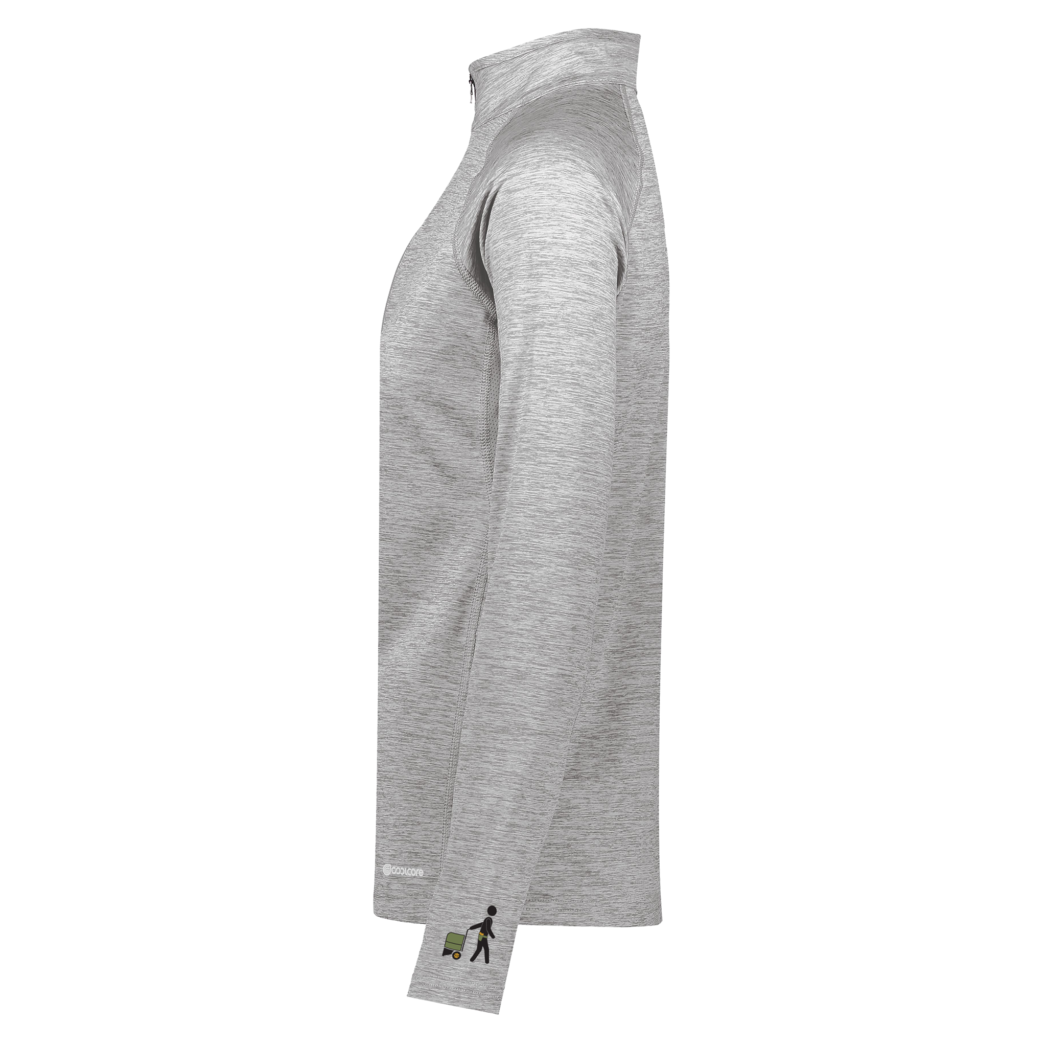 Women's 1/2 Zip Pullover in gray, side view